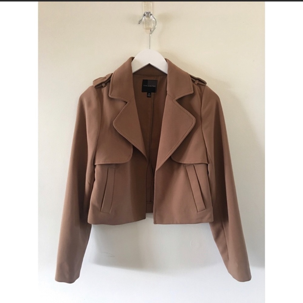 Camel khaki Trench Cropped Coat XS LIKE NEW!